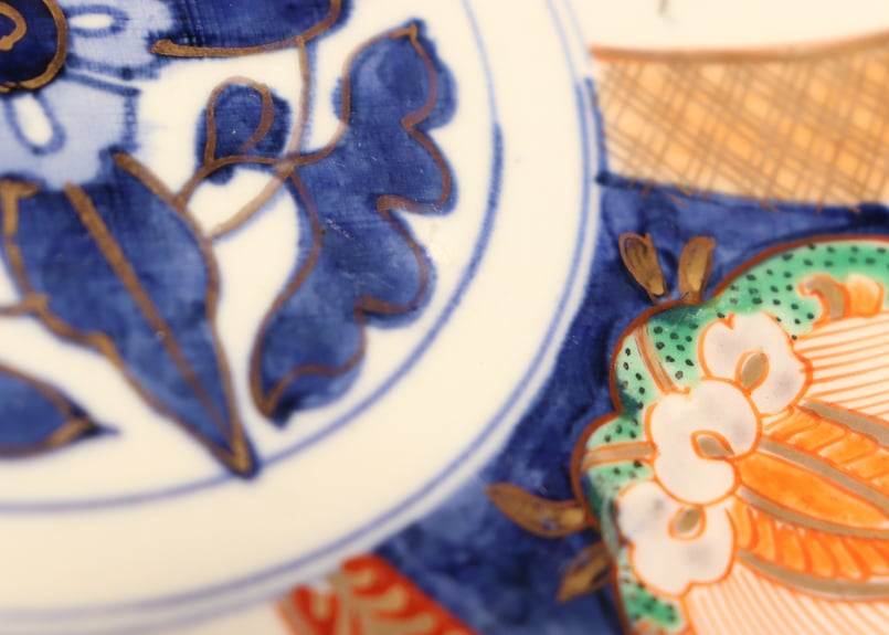 明治前期色絵六方に牡丹図7寸皿① | 吉祥寺PukuPuku