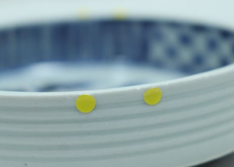 江戸中期染付山水図縁立小なます皿 ノミホツ