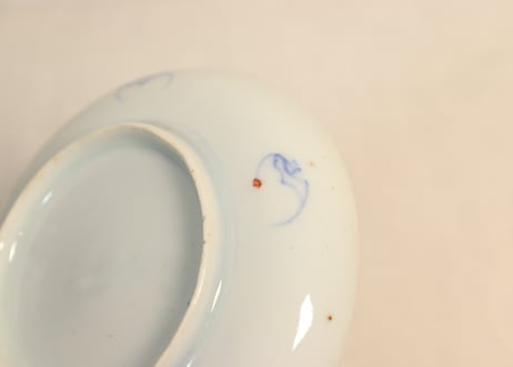 明治前期色絵四方に獅子図小皿①　濃いめ