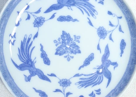 明治後期～大正銅判鳳凰図小皿
