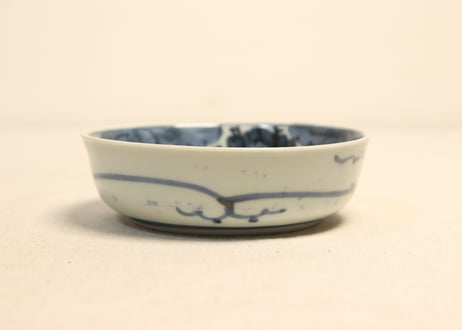 江戸後期染付三方牡丹図春寒鉢①