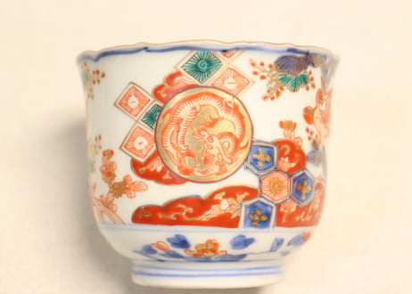 明治前期色絵龍と鳳凰図向付