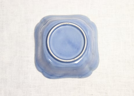 江戸中期瑠璃釉色絵人参と草花図角なます皿５客組 １客あたり傷