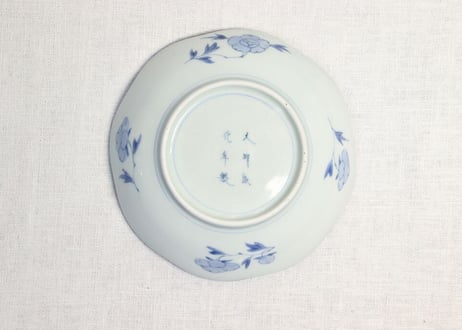 江戸後期染付牡丹図なます皿