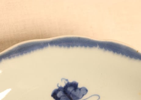 江戸幕末染付菊図尺皿