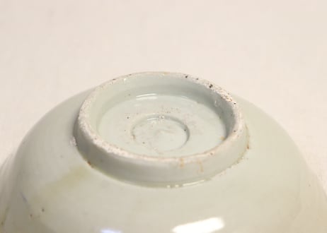 江戸幕末瀬戸くらわんか染付花図なます皿　窯傷