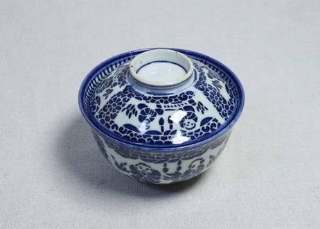セール！・ レア！ 印判 人気の 網目紋様 茶碗 五客 お猪口三客