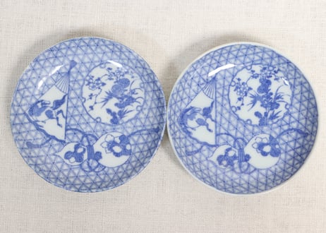 明治後期～大正銅判馬に瓢箪と草花図小皿①