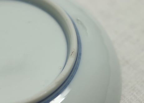 明治後期~大正銅判トウモロコシ図5寸皿 カマキズ