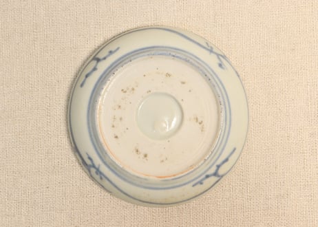 江戸後期青磁縁染付山水図小皿②薄め