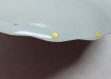江戸幕末染付川海老図7.5寸皿 ノミホツ