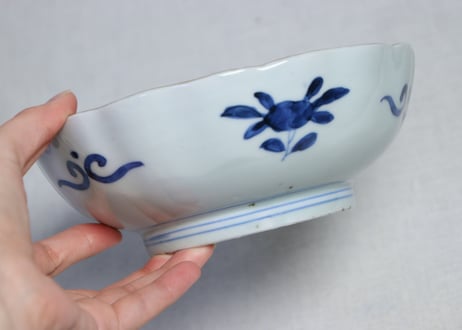 明治前期色絵牡丹と唐草図大なます皿②