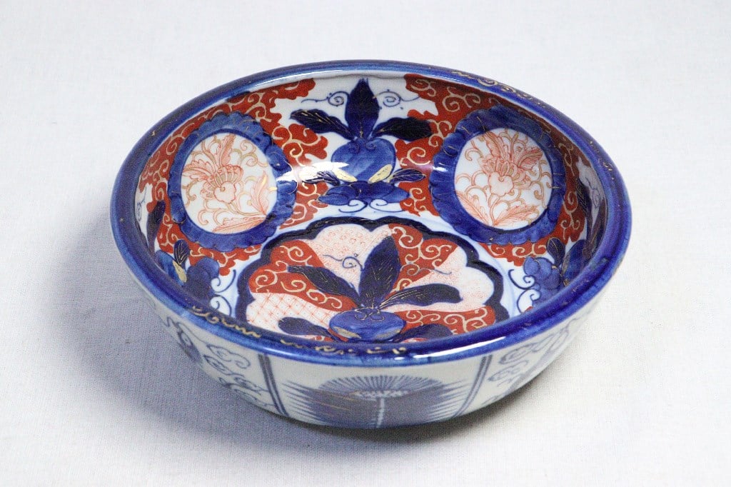 鉢 大鉢 色絵付け 赤絵 明治 大正 蛇の目 鳳凰 草文様 鉢 大鉢 色絵付け 赤絵 明治 大正 蛇の目 鳳凰 草文様