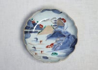 江戸中期色絵山水図なます皿