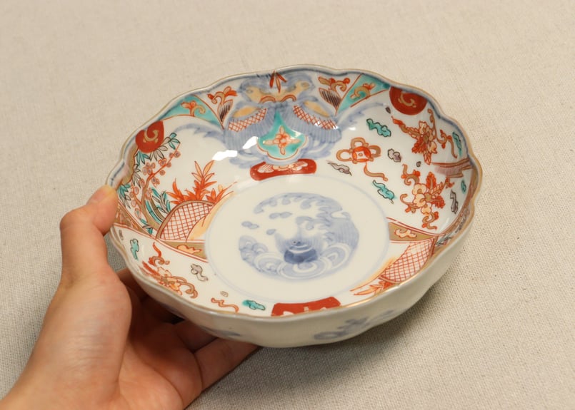 2189様感謝‼️夏‼️明治上手柿右衛門手『桐花鳳凰文様』切支丹皿松梅桐