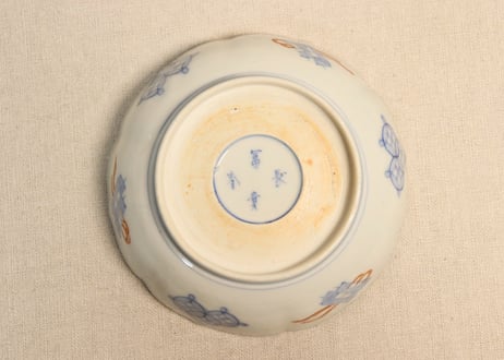 明治前期色絵松鶴図なます皿