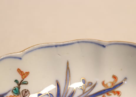 明治前期色絵四君子図通り物なます皿