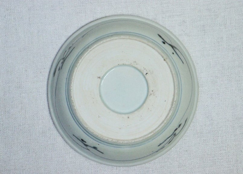 江戸後期染付三方に栗図なます皿① 窯傷,黒点 | 吉祥寺PukuPuku