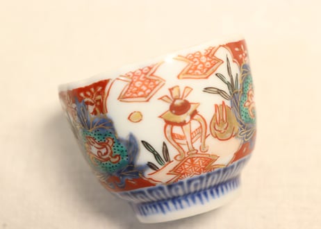 明治前期色絵兎図通り物小向付