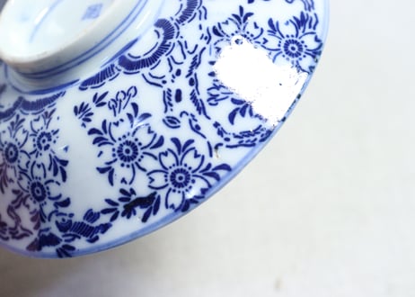 明治前期紙刷桜図飯茶碗①
