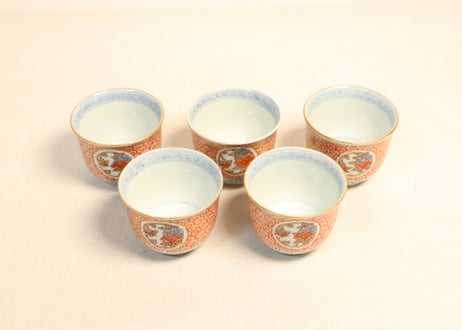 色絵花鳥図猪口10客　色絵鳳凰図向付5客 色絵花鳥図猪口10客 色絵鳳凰図向付5客 - メルカリ