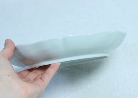 江戸後期染付柳と牡丹図７寸皿　５客組
