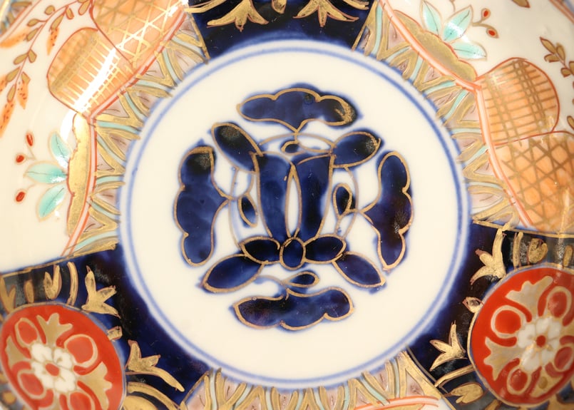 明治前期色絵籠目と牡丹図なます皿 | 吉祥寺PukuPuku