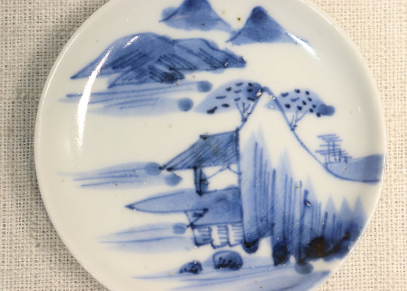 江戸後期染付山水と蝙蝠図豆皿① | 吉祥寺PukuPuku