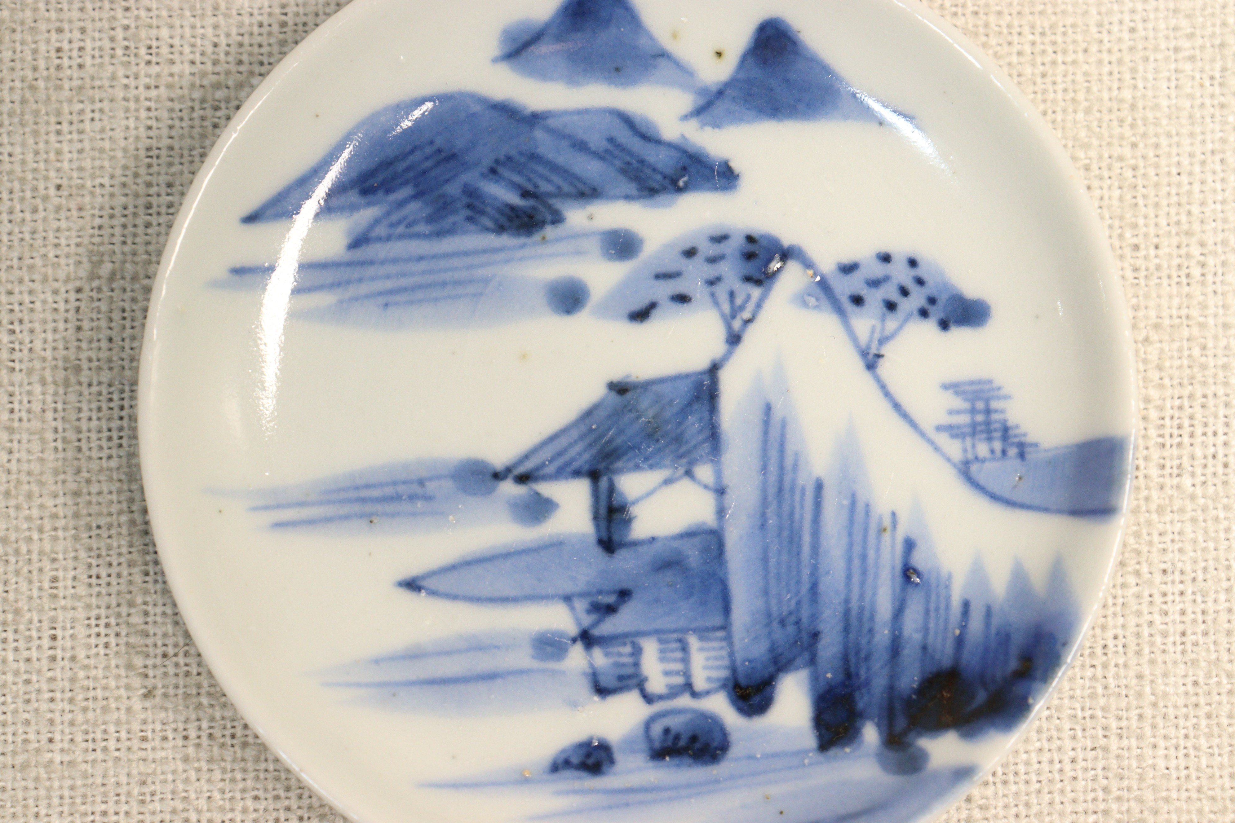 江戸後期染付山水と蝙蝠図豆皿① | 吉祥寺PukuPuku