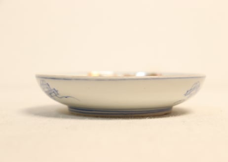 明治前期色絵牡丹と鳳凰図小皿