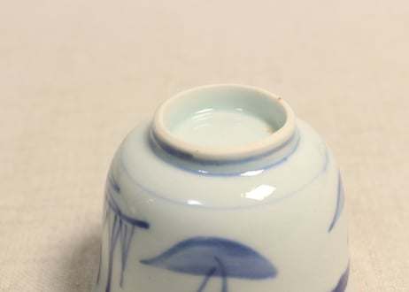 江戸幕末染付山水図向付
