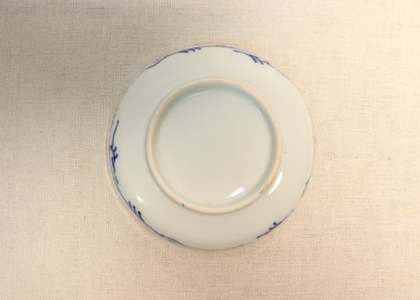 明治前期色絵桃と放射文縁立ち小皿