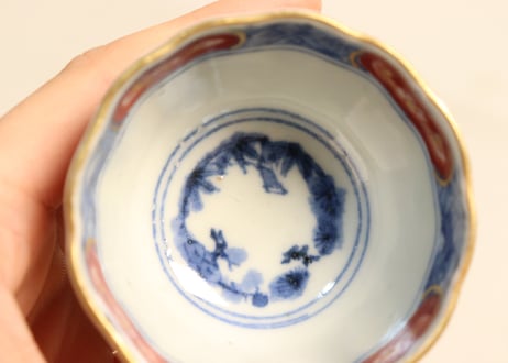 明治前期色絵四方に龍と鳳凰図通り物小向付