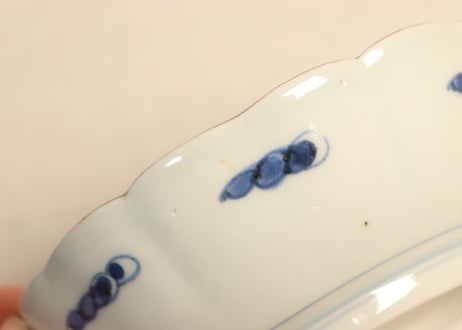 江戸後期色絵秋海棠図なます皿②黒点