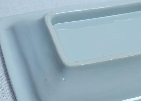 明治後期～大正銅判和歌に紅葉図長角皿