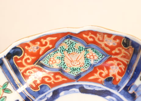 明治前期色絵兎と柘榴図なます皿② ノミホツ