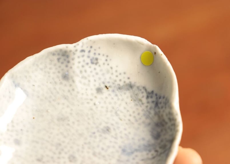 江戸中期紙刷古印判小花散らし図菱形豆皿 小ホツ二箇所④ | 吉祥寺PukuPuku