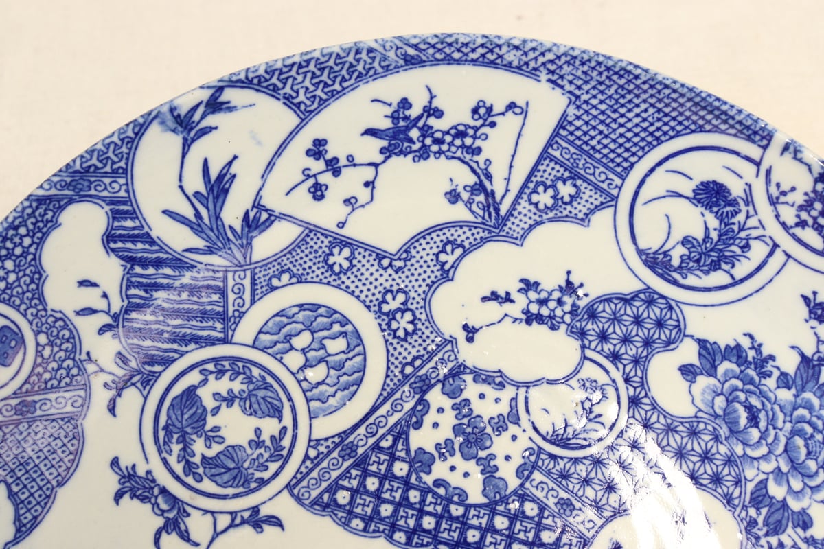 幕末～明治期　豪商所蔵品　赤絵丸紋大丼　二点揃い　コウモリ文　名品　古美術 幕末～明治期 豪商所蔵品 赤絵丸紋大丼 二点揃い コウモリ文