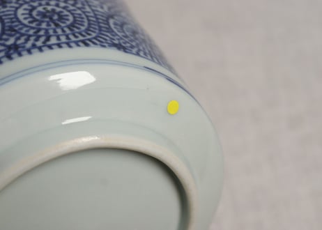 明治前期染付蛸唐草文銚子2pセット トリアシ,蓋ホツ,注ぎ口ノミホツ