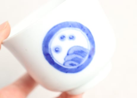 明治後期~大正染付三方丸文向付