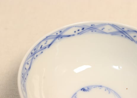 明治後期～大正染付鳳凰図飯茶碗