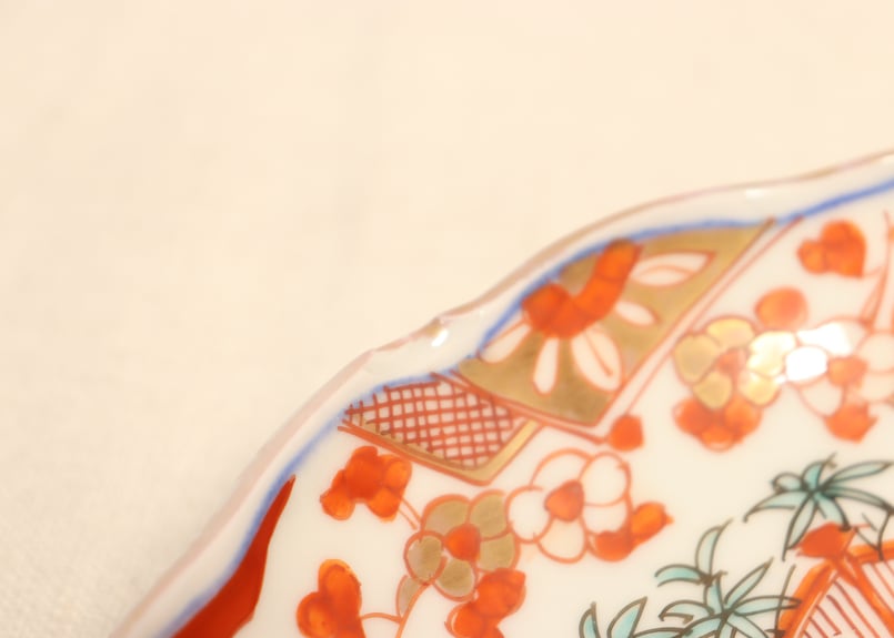 明治前期色絵三方竹梅図7寸皿 色擦れ | 吉祥寺PukuPuku