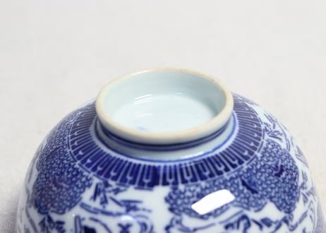 明治前期紙刷印判水鳥図飯茶碗