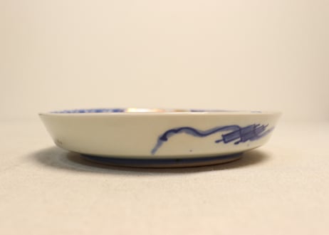 明治前期色絵牡丹と菊図縁立5寸皿