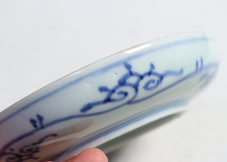 明治前期色絵竹と牡丹図小皿①