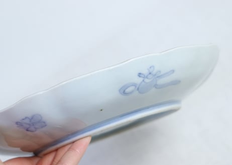 明治前期色絵柘榴と人物図7寸皿 ①