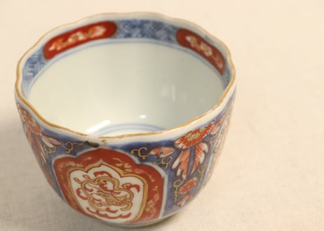 明治前期色絵四方に龍と鳳凰図通り物向付
