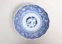 江戸幕末線描き花図なます皿①