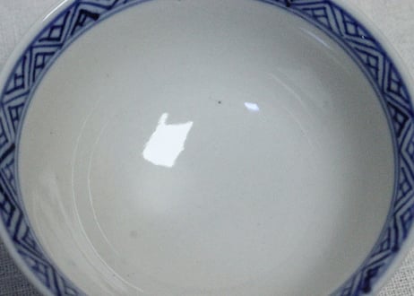 明治前期染付松竹梅図飯茶碗