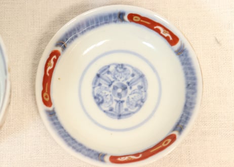 明治前期色絵兎図通り物飯茶碗①
